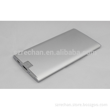 Shenzhen Factory ultra-thin 8MM mobile power bank For Samsung/LG/Nokia/Blackerry/Tablet PC/Digital Devices